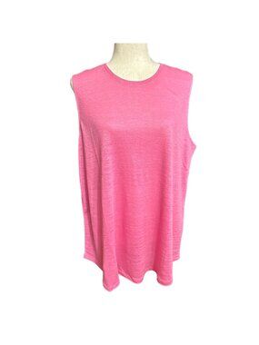J. Jill Shirt Women L NWT Pink 100% Linen Sleeveless Sweet Pea Love Linen Tank